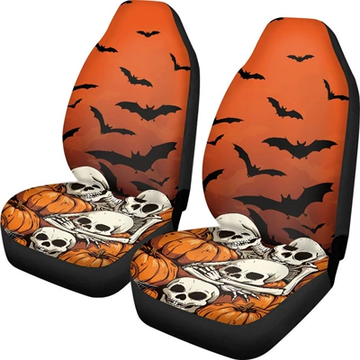 Universal seat cover, covers, featuring ghost and pumpkin designs - ysfj3815fv-1-2-piece-set