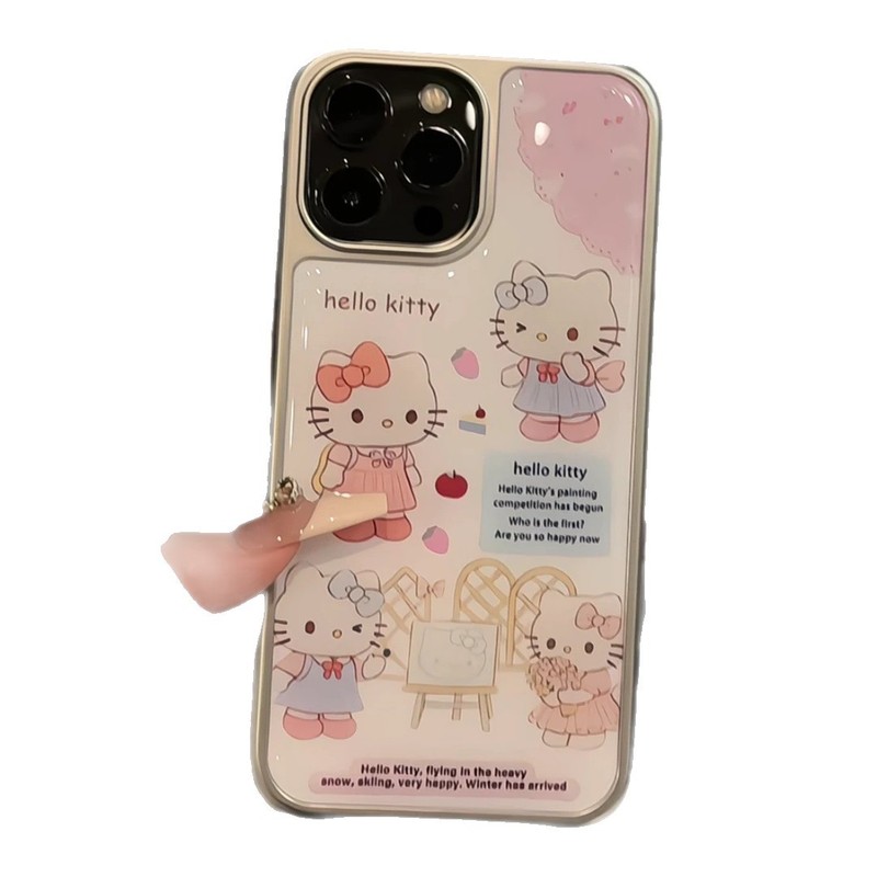 絵kitty猫はアップルiPhone15/16携帯ケース14水凝13メッキ12かわいい11フレッシュ|undefined