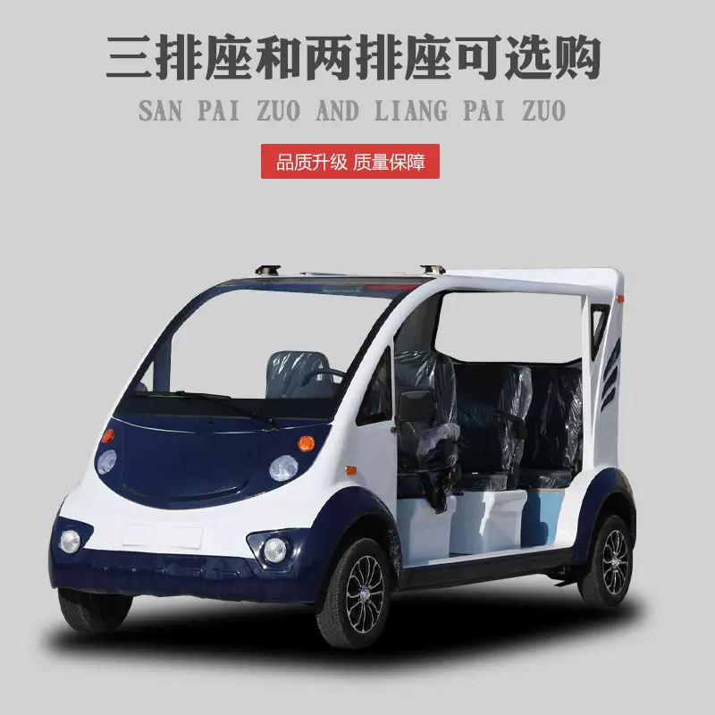 5座电动巡逻车景区城管执勤四轮带斗新能源铁壳电动巡逻车观光车