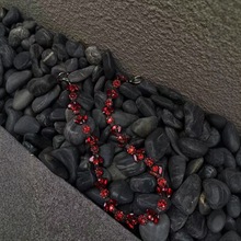 跨境爆款欧美男女款暗黑风鸽血手工裤链小众潮男手工串珠vibe腰链