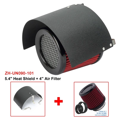 Car air intake modified winter mushroom head air filter heat shield stainless steel universal windshield protective cover adjustable (Other starting systems) - small-size-101-set