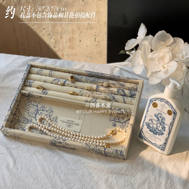 四喜托盘珠宝戒指饰品项链陈列展示架首饰盒复古耳钉西洋戒子|undefined