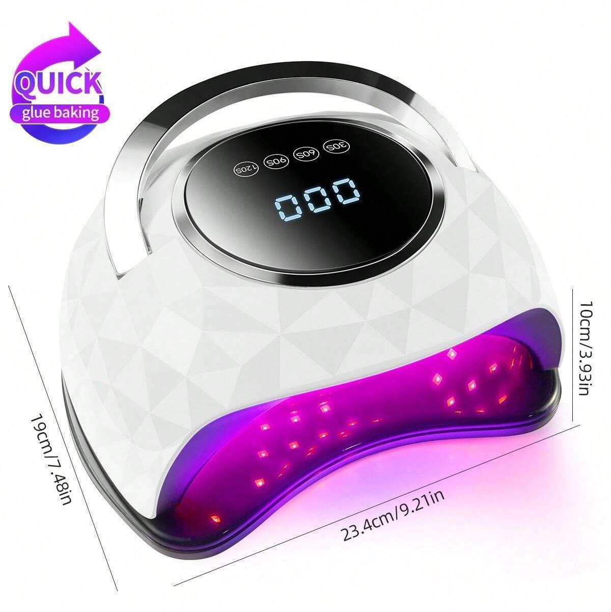 Lámpara de diamante 288W máquina de fototerapia de secado rápido de uñas 63 perlas de lámpara de alta potencia pegamento para hornear rápido