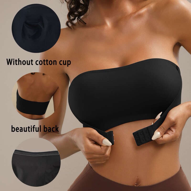 Cross-border European and American TEMU Strapless Front Buckle Underwear Push-up Bra Wrap-up Bra Women's Traceless Bra