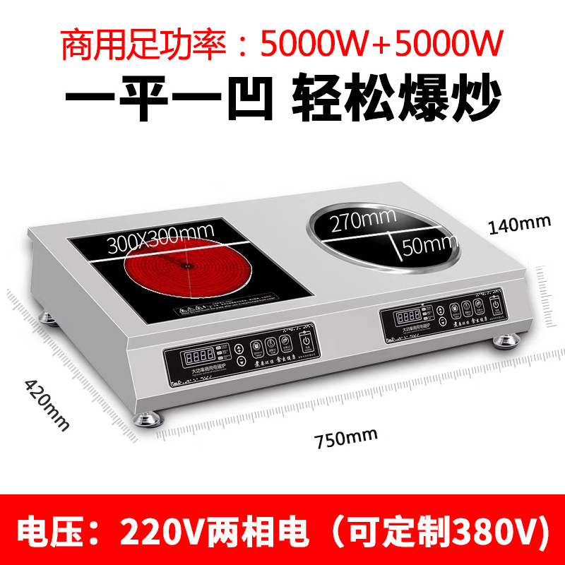 Comercio exterior transfronterizo doble horno electromagnético fabricante doméstico inglés 110V horno de doble cabeza cóncavo horno de cerámica eléctrica estándar europeo
