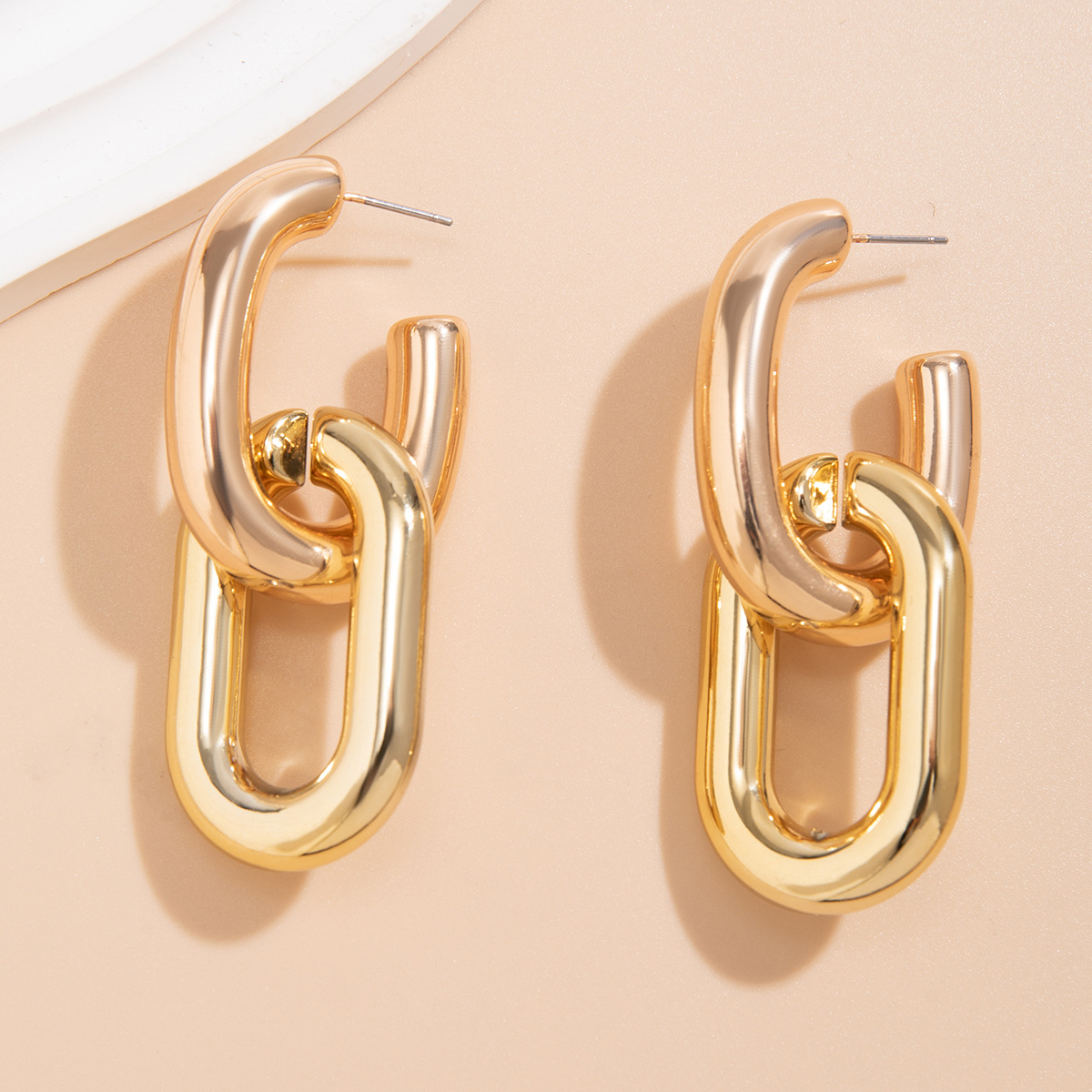 10g Weight Alloy Ear Needle Material Drop Earrings Classification 1 Pair Quantity Casual Occasion CCB Material Geometric Pattern Women's Gender Plating Design Simple Style Style 1 Pair Simple Style Geometric Plating CCB Drop Earrings 34