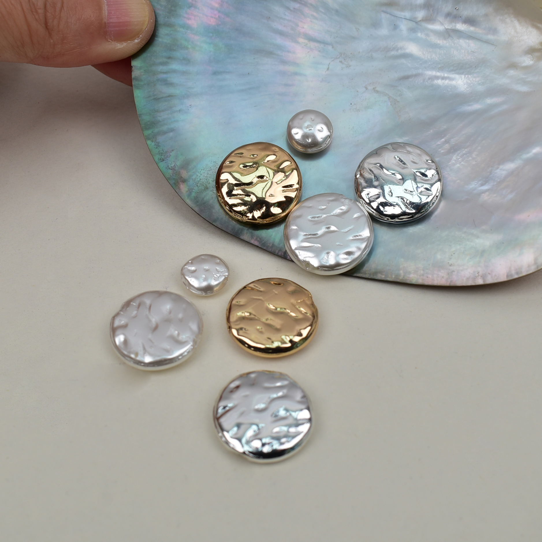New imitation Baroque large button beads loose beads round straight…