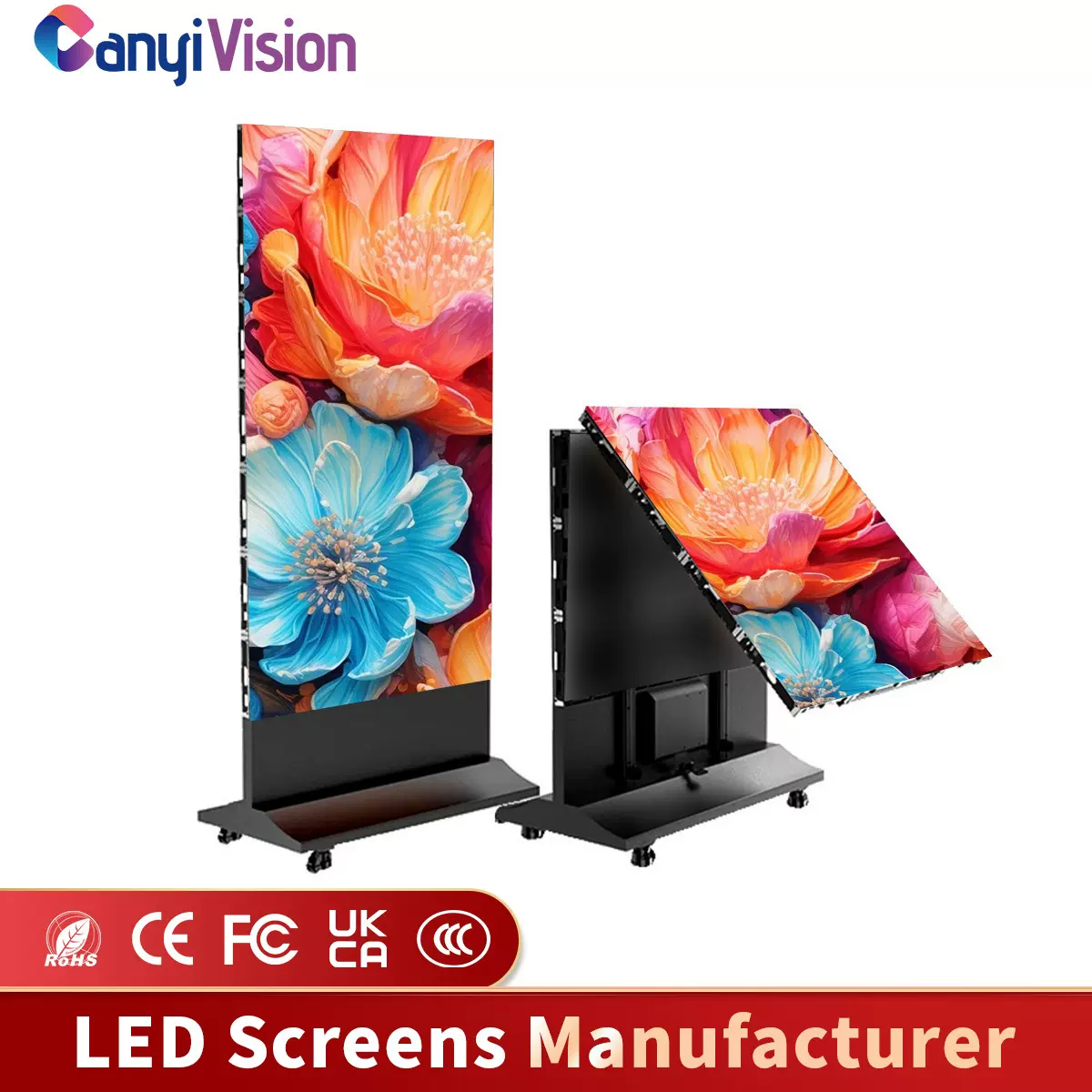 led显示屏海报屏室内立式led广告屏幕户外可移动折叠展示宣传屏
