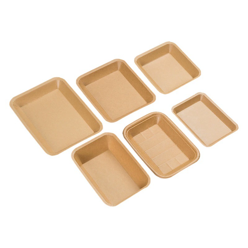 Одноразовая тарелка лоток для барбекю бумажная тарелка Коммерческая тарелка из крафт-бумаги прямоугольный поднос посуда для вечеринок лодка коробка