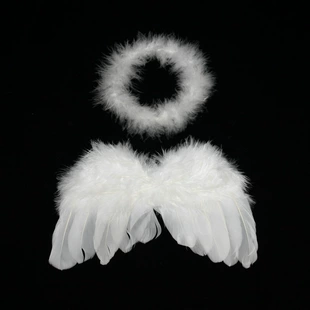 Фотопроп Angel Wings, набор перьевых ореолов для малышей, размеры 20×16 и 28×16 см
