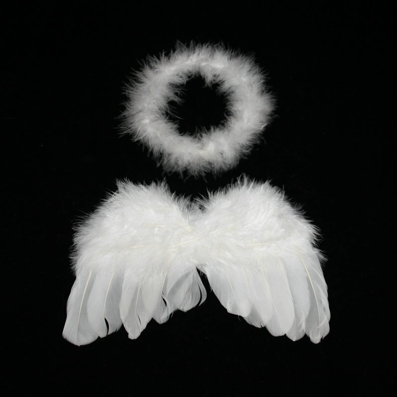 Фотопроп Angel Wings, набор перьевых ореолов для малышей, размеры 20×16 и 28×16 см