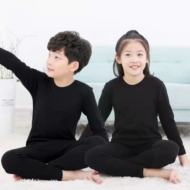 De Velvet Warm Children's Self-heating Fiber Underwear suit Boys' Warm Autumn Clothes Autumn and Winter Pants Girls' Warm Top De Velvet Warm Children's Self-heating Fiber Underwear suit Boys' Warm Autumn Clothes Autumn and Winter Pants Girls' Warm Top