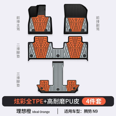 Tpe Car Floor Mats, Modelə uyğun ayaqaltı - denza-n9-ideal-orange-floor-mats