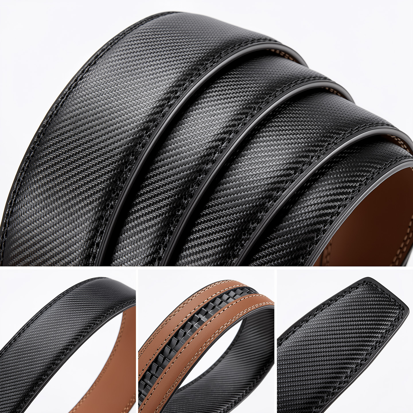 Amazon Cross-border Men's Leather Belt Genuine Leather Automatic Buckle Youth Business Factory Wholesale Belt