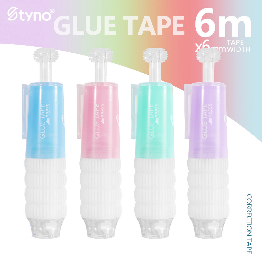 Alto valor de la cara de pulsar el punto de movimiento dispensador de pegamento para estudiantes pegados pegamento de doble cara cuentas de mano di dispensador de lápiz de pegamento cinta de punto al por mayor