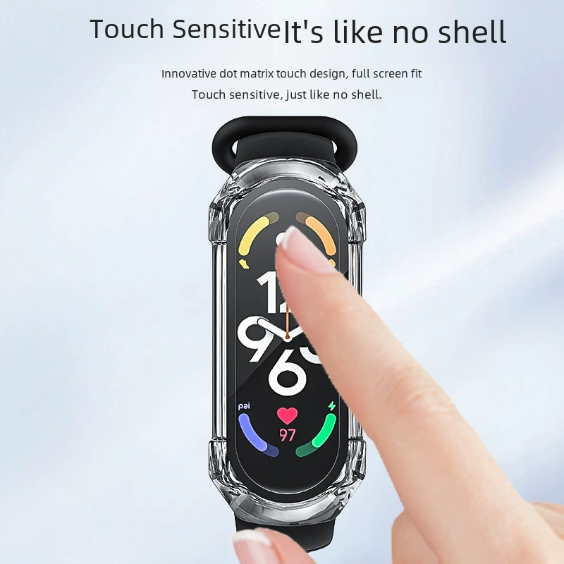 Защитный чехол и защитная пленка (Xiaomi Mi Band 9/8/7/6/5/4), броня или простой корпус из ПК, закалённая плёнка
