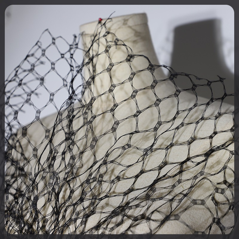 网纱布料面料挺阔2网眼设计装饰 创意鱼网立体硬挺大布婚纱礼服