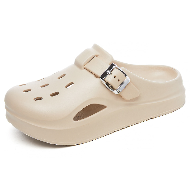 Pantuflas nuevas mujeres verano eva zapatos con agujeros para el cabello femenino moda exterior ropa plana comercio exterior ligero sandalias y pantuflas Baotou