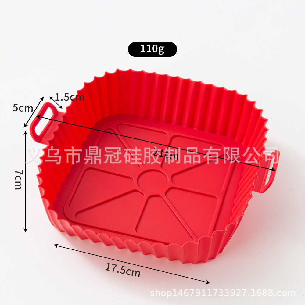 Silicona freidora de aire silicona hornear pan cuadrado microondas horno asado pollo bandeja cuadrada para hornear al por mayor