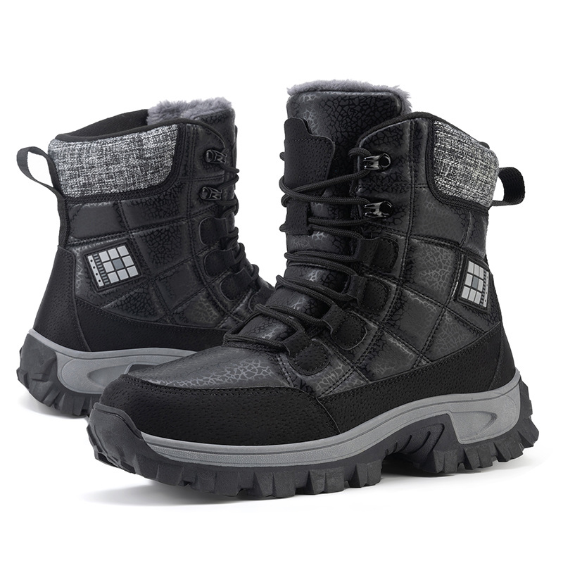 Botas de nieve de gran tamaño para hombres y mujeres con zapatos de algodón gruesos zapatos al aire libre botas cálidas un cabello