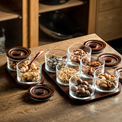 Best-selling dry fruit plate with compartments, fruit plate for living room and tea room, thick glass bowl, snack plate, multi-functional, moisture-proof and airtight.