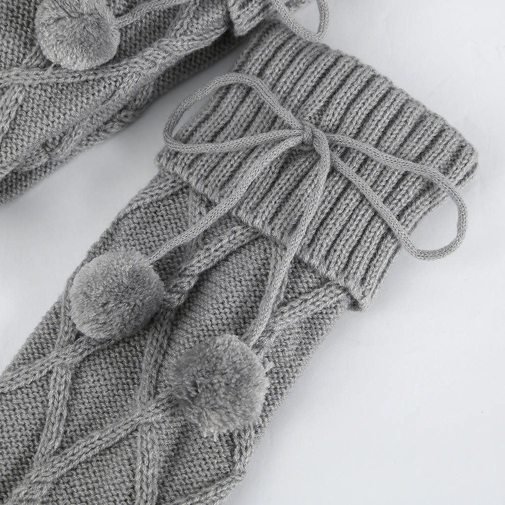 Calcetines japoneses de punto de lana de color sólido, calcetines jk de tubo largo, calcetines de piso por encima de la rodilla, calcetines calientes de otoño e invierno para mujer