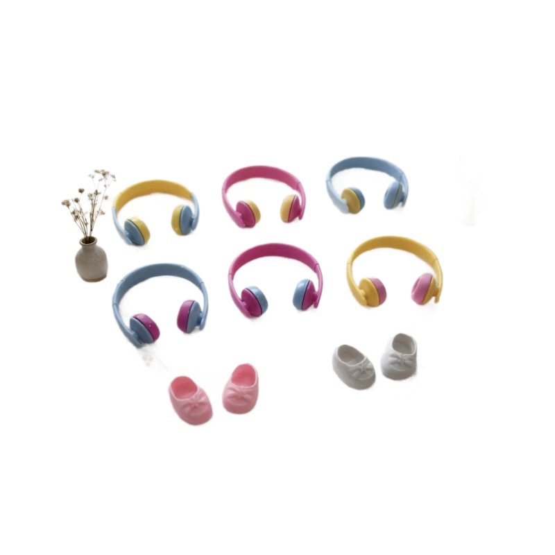 Zapatos pequeños accesorios de auriculares 4.0 accesorios de muñeca cuatro generaciones de muñecas de oficina mano labubu tela de tela muñeca auriculares al por mayor muñeca image 6