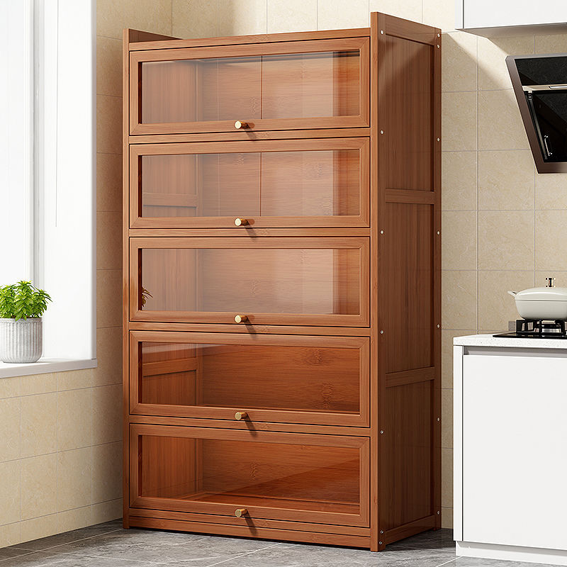 New Sideboard Floor-Standing Storage Rack Thickened Multi-Layer Storage Cabinet Solid Wood Household Microwave Cabinet Large Capacity