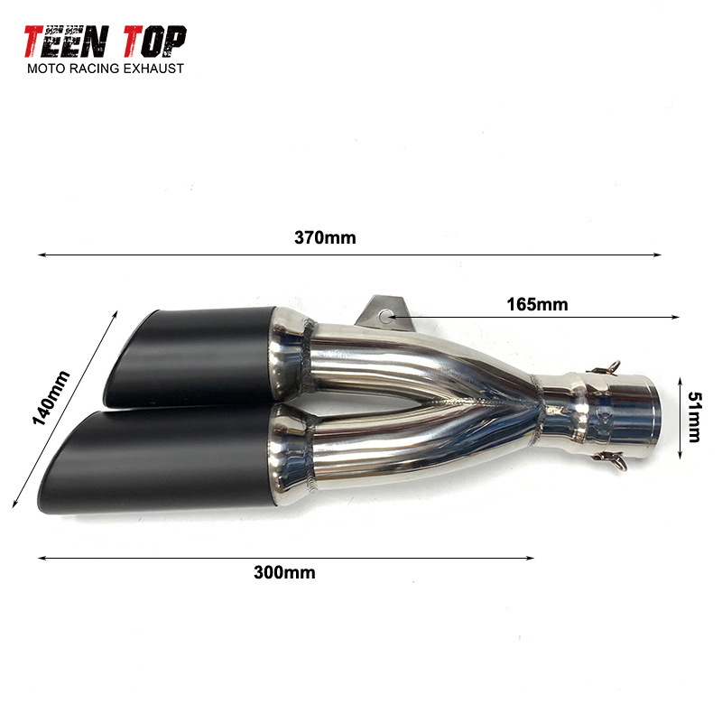 Motorcycle Modification Z800 Ninjia400 Cbr250 Dual Outlet Scorpion Tail Section Exhaust Pipe