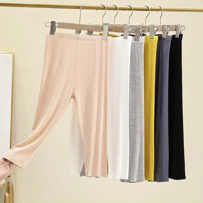 Modal High-Waisted Leggings for Women, Summer Thin Style, Anti-Exposure Safety Shorts, Tight-Fitting Five-Point Pants, Seven-Point Pants