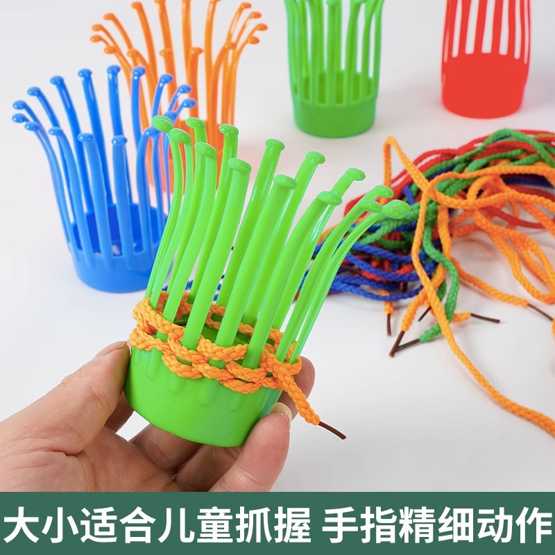 Cestas de flores de tejido bloques de tejido de jardín de infantes de clase media juguetes de inteligencia auxiliares didácticos sensoriales mano entrenamiento de movimiento fino