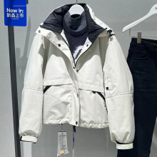 24冬季新款保暖工装休闲风连帽冲锋衣羽绒服短外套女4FA380981X