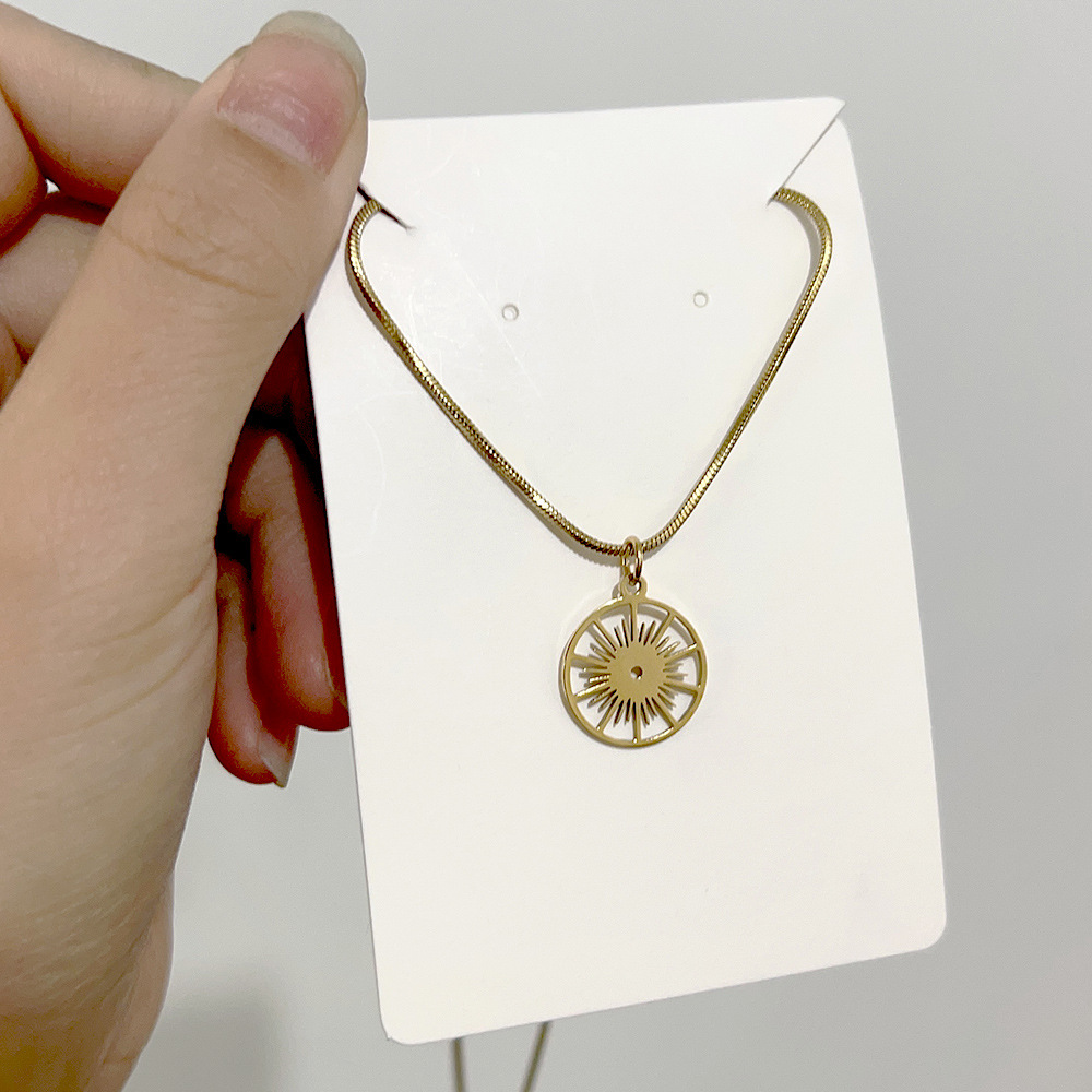 Simple Style Geometric Titanium Steel Plating Pendant Necklace 1 Piece