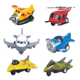 合金卡通回力飞机战斗机Q版客机仿真模型汽车儿童玩具精品机扭蛋