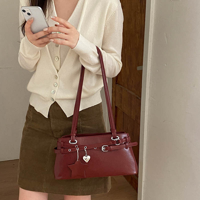 Túi đeo chéo nữ dáng hộp , dung lượng lớn, kiểu đeo nách tiện lợi — màu cà phê, màu đỏ, trắng, đen chi tiết 27