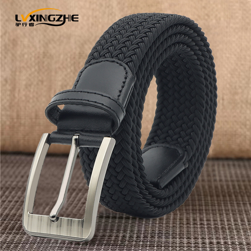 Elastic woven men's casual universal belt