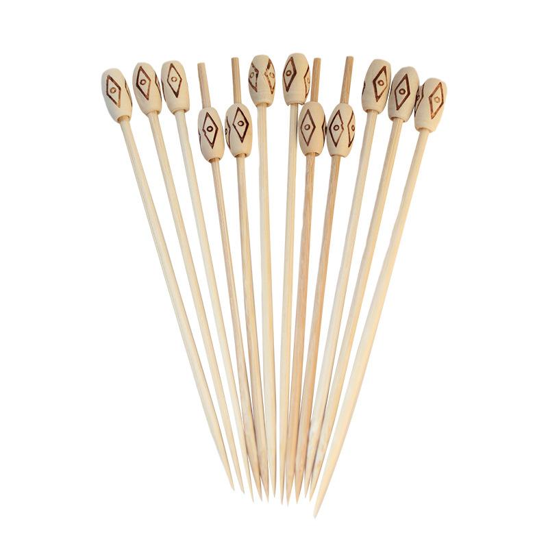 Madera tallada palo de bambú palo de fruta 100 unids/pack estilo exótico desechable flor caliente decorativo palo de bambú arte tambor de la cintura