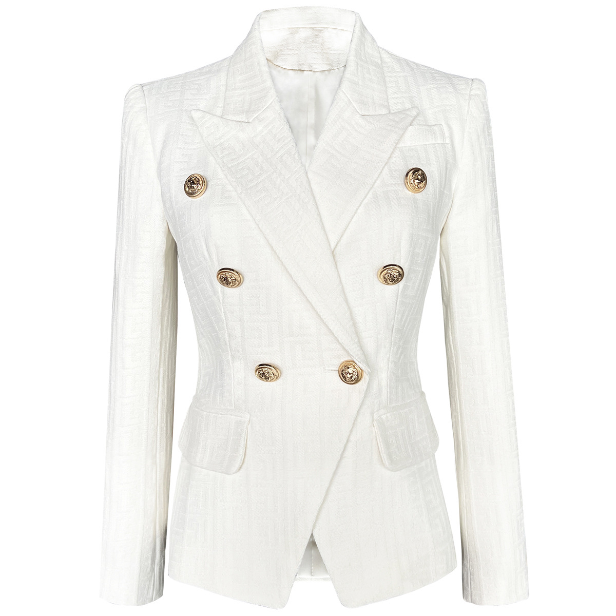 Chaqueta Blazer Ajustada para Mujer 21249 de Algodón Jacquard