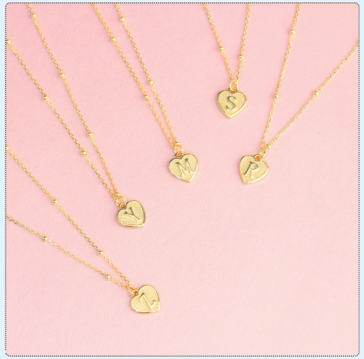 Pendant Jewelry Making Type 1 Piece 1 Set 8.1*9.4mm 925 Sterling Silver Letter Heart Shape Pendant