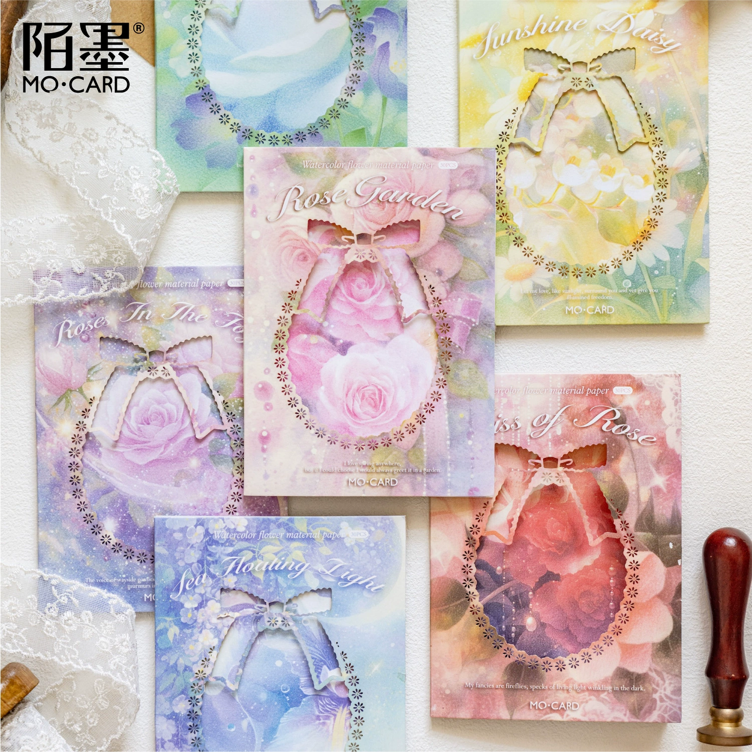 Бумага для творчества Jiluimo Ink Material: Серия «Цветы Лунного падения» — свежие цветочные узоры для дневника, декора и фонов DIY