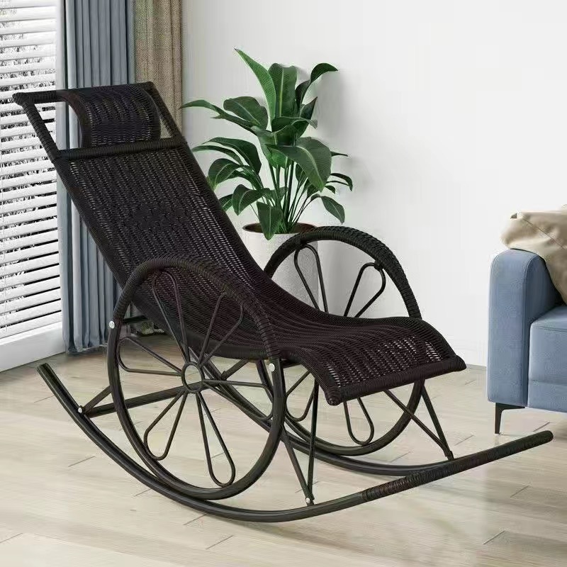 Silla de mecedor silla de caña silla de almuerzo para adultos balcón casero ocio para dormir sala de estar silla de relajación especial para ancianos