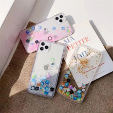 适用iphone16手机壳闪粉图标流沙12pro透明PC全包XSMAX保护套外贸