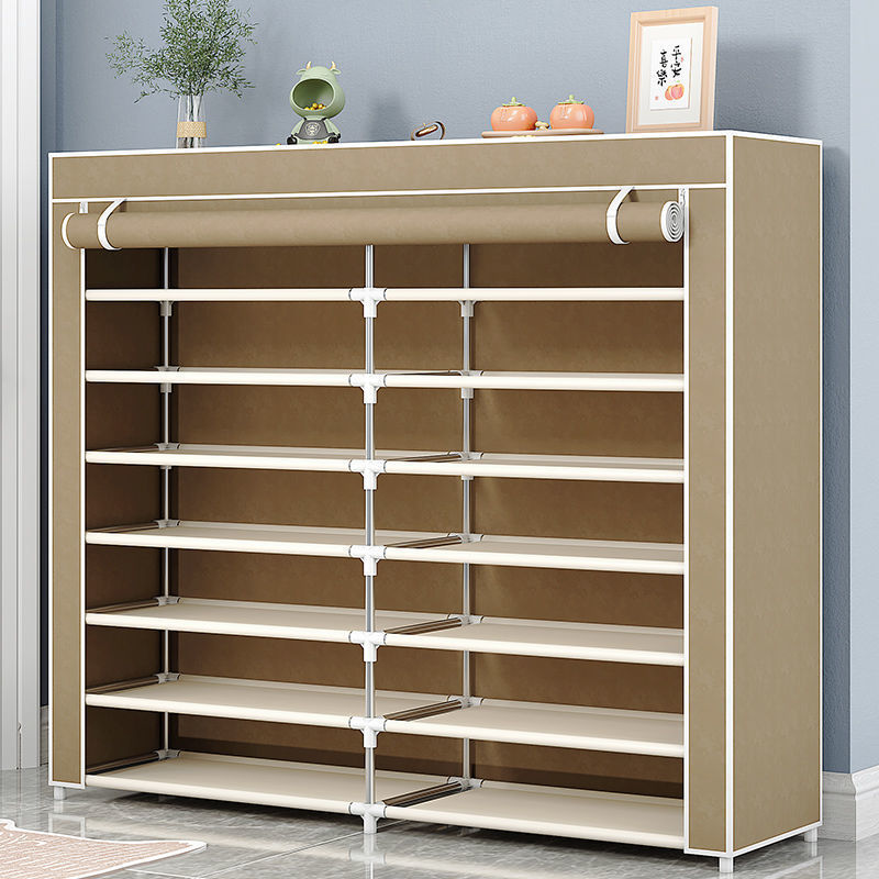 Shoe Rack Multi-Layer Household Storage Simple Iron Shoe Cabinet Door Household Dust-Proof Large-Capacity Dormitory Storage Cabinet
