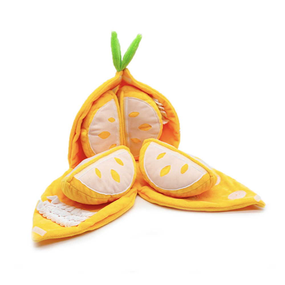 Juguetes de mascotas transfronterizos naranja BB llamado sonido juguetes de peluche para perros juguetes interactivos para aliviar el aburrimiento de la comida escondida