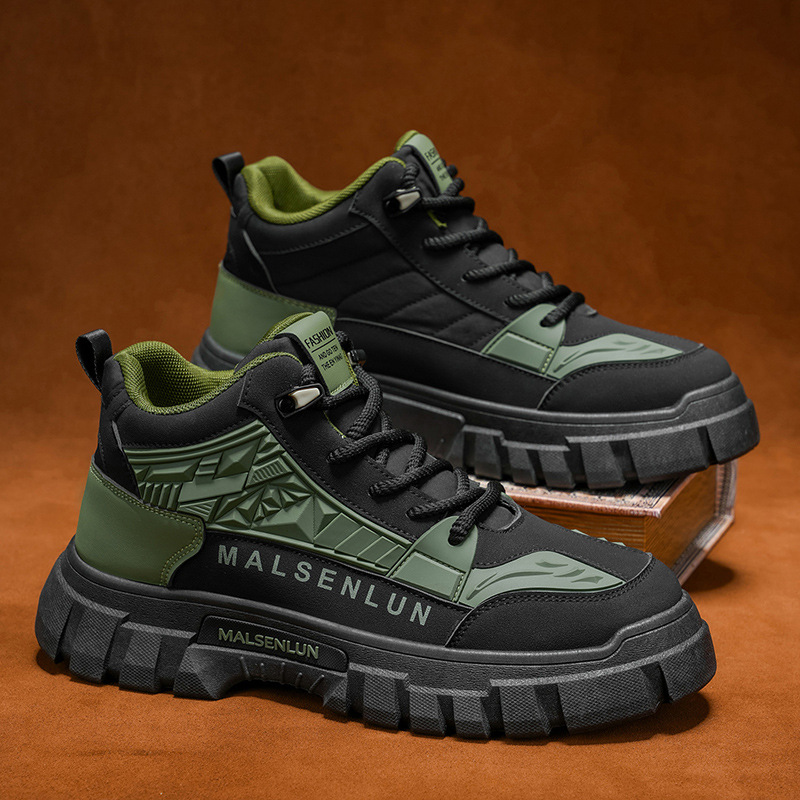 Martin botas de invierno para hombres, botas de herramienta de locomotora retro americanas, zapatos de montaña al aire libre impermeables, antideslizantes, zapatos de protección laboral.