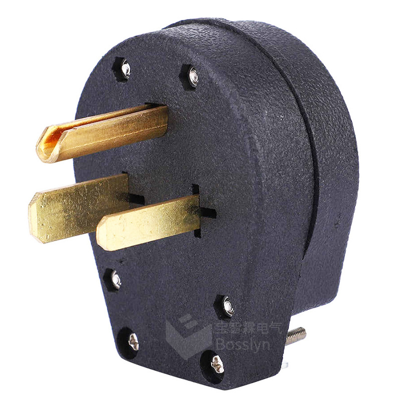 现货NEMA 6-50P大功率美规插头50A日本加拿大美标工业组装插头UL