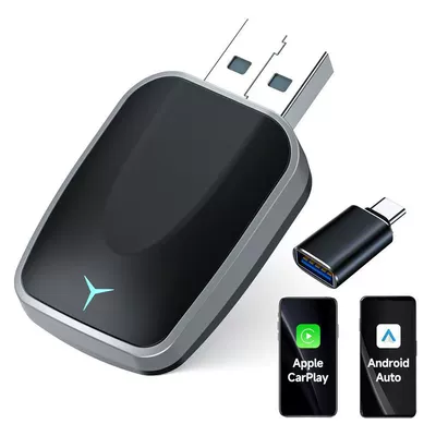 New wired to wireless carplay box Android auto 2-in -1 car car interconnection cross-border hot sale (Simsiz CarPlay və Android Auto) - k5-silver-gray-english-version