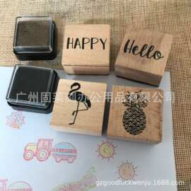 源头厂家生产木头印章 鼓励表扬木头印章套装 卡通图案木质印章