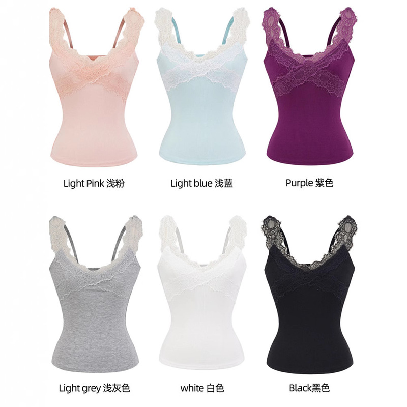 Pure Desire Thread Lace Side Camisole Top Women's Comfortable Slim-fit Outer Wearing High-end Sense Internet Popular Vest for Summer