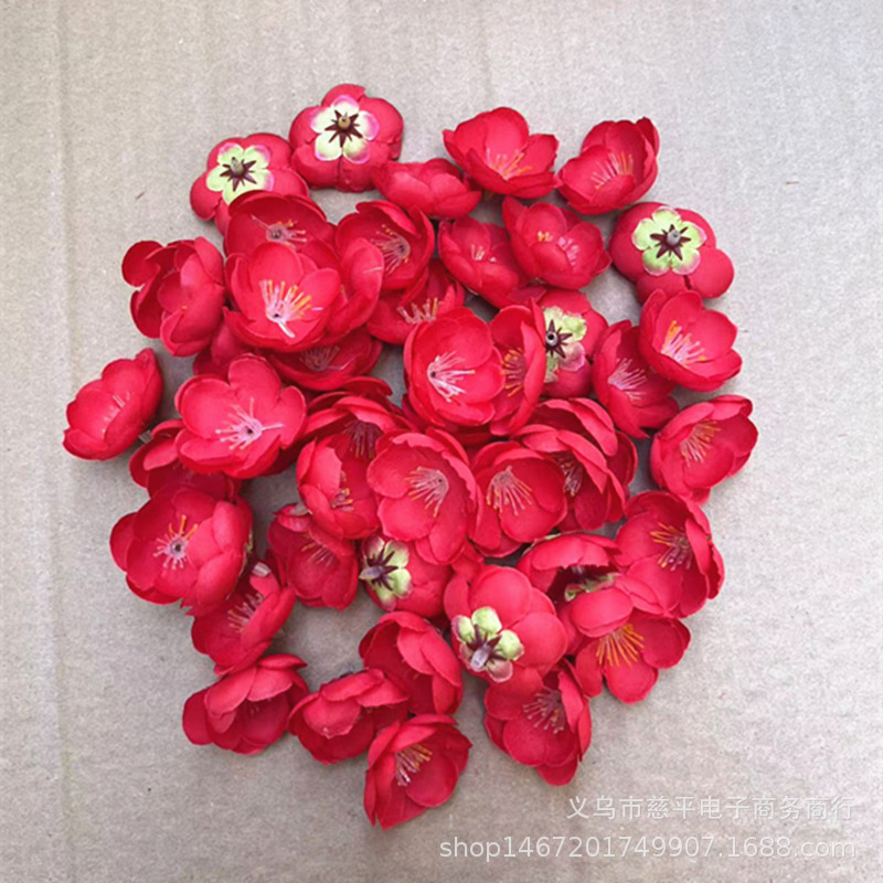 Simulación flor de ciruela pétalos árbol falso material decorativo flor de seda flor de ciruela